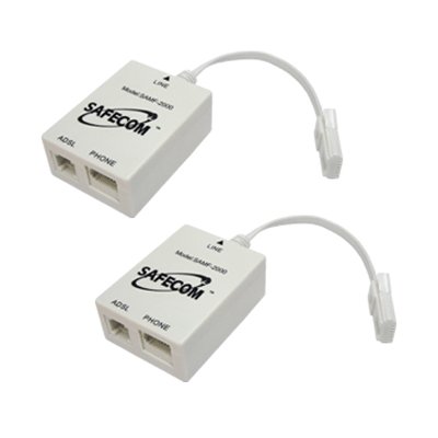 2 x Safecom SAMF-2000 Micro Filter for Broadband ADSL Router/Modem