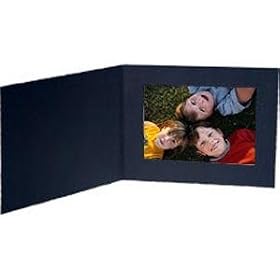 Black Portrait Folder: Plain Border for 5 x 7 horizontal prints