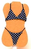 1/6 三角ビキニ+ヒモパン(紺地+白水玉) DW-62027