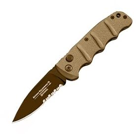 KAL74, Sand Color Blade & Handle, Belt/Pocket Clip