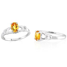Buy Oval Cut Citrine Ring Sterling Silver by Peora