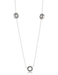 Sterling Silver Black Diamond Circle Necklace (1.00 cttw), 18"
