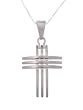 Stainless Steel Three Strand Cross Pendant with Box Chain