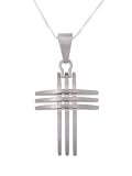 Stainless Steel Three Strand Cross Pendant with Box Chain