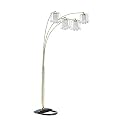 Polished Brass-Finish Floor Lamp with Crystal-Like Shades