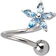 Solar Blue Lily Flower Twister Belly Ring