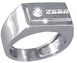 0.25Ct. 14K. White Gold Diamond Men's Ring
