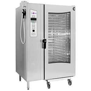 Natural Gas Cleveland Convotherm OGB-20.20 Gas Fired Roll-in Combi Oven Steamer with Trolley