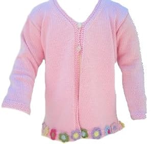 Yellow Label Kids Hand Knit Fresh Blooms Baby Sweater (2T)