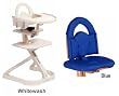 Svan High Chairs from Scandinavian Child with Infant Kit and Cushion, Blue Cushion with Whitewash Wood