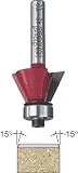 Freud 41-102 15-Degree 2-Flute Bevel Trim Router Bit with 1/4-Inch Shank