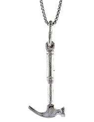 Sterling Silver Hammer Pendant, 1 inch Tall