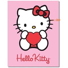 Hello Kitty Polarfleecedecke Hearts, 125x160cm