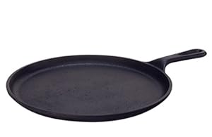 Lodge L9OG3 Pre-Seasoned Cast-Iron Round Griddle, 10.5-inch