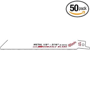 Milwaukee 48-01-6282 6-Inch, 14 Teeth per Inch, Super Sawzall Blades, 50-Pack by Milwaukee