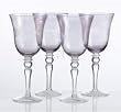 CUT LUSTER AMETHYST GOBLETS - AMETHYST GLASS WATER GOBLETS, CUT LUSTER COLLECTION, SET OF 4
