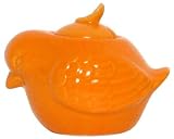 Stoneware Pottery Melon Bird Sugar Bowl 3" x 3.75", 8oz Set of 2
