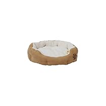 ALEKO PB02S Small 18X17X6 Inch Soft Plush Beige Pet Cushion Crate Bed For Dogs and Cats With Removable Insert Pillow

