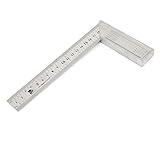 uxcell　ルーラー　定規　直角定規　ステンレス鋼　シルバートーン　1個