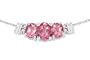 1 Carat Pink Tourmaline and Diamond 14K White Gold Necklace