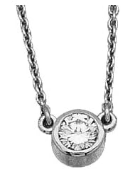 Ann Harrington Jewelry Platinum 1/4 Ct Diamond Solitaire Bezel Necklace