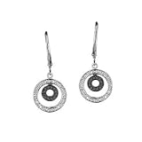 Diamond and Black Diamond Drop Earrings 1/4ctw
