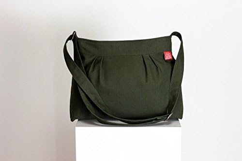 hippirhinoCanvas Crossbody Bag Small Washable Pleated Purse for Women Green Messenger Bag Shoulder Bag Casual Vintage Bag Hobo Bag Everyday Handbag
