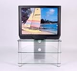32 Inch Plasma LCD TV Stand in Glass and Aluminum Finish RTA TVM-021