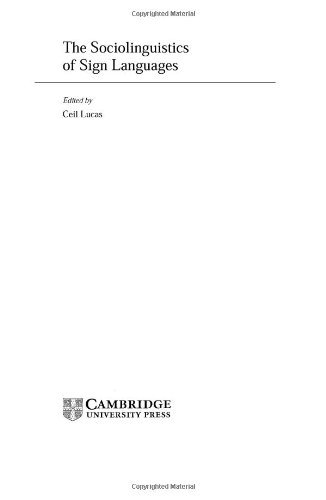 The Sociolinguistics of Sign Languages