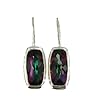 Genuine Mystic Topaz Rectangle Earring