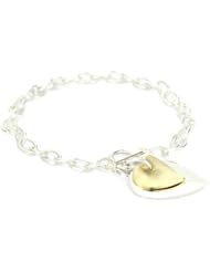 Argento Vivo "Classics" Two-Tone Wavy Heart Toggle Bracelet