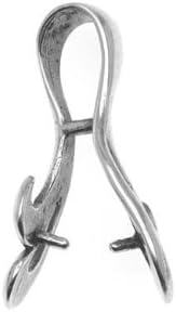 Antiqued Silver Plated Ornate Scroll Pinch Bail 25mm (1)