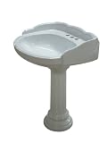 Elements of Design VPB1294 Designer Fauceture Georgian Vitreous China Pedestal Bathroom Sink with 4-Inch Centers , White