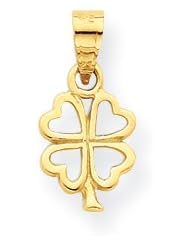 10k Four Leaf Clover Charm