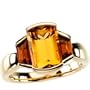 11.00X07.00 Mm,03.00X07.00 Mm 14K Yellow Gold Genuine Citrine And Madeira Citrine Ring