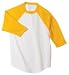 NEW Sport-Tek - Colorblock Raglan Jersey White/Gold-5XL