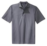 Sport-Tek - Dri-Mesh Sport Shirt with Striped Collar Steel/Black-2XL