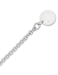 Sterling Silver .04ct Diamond Disc Bracelet - 7.5 Inch