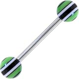 POLO Stripe Acrylic Barbell Tongue Ring