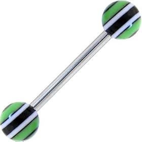 POLO Stripe Acrylic Barbell Tongue Ring by 