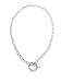Sterling Silver CZ Rimmed Circle Toggle Clasp Necklace with Link Chain