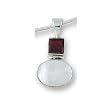 .925 Silver, Garnet & Mother of Pearl Pendant