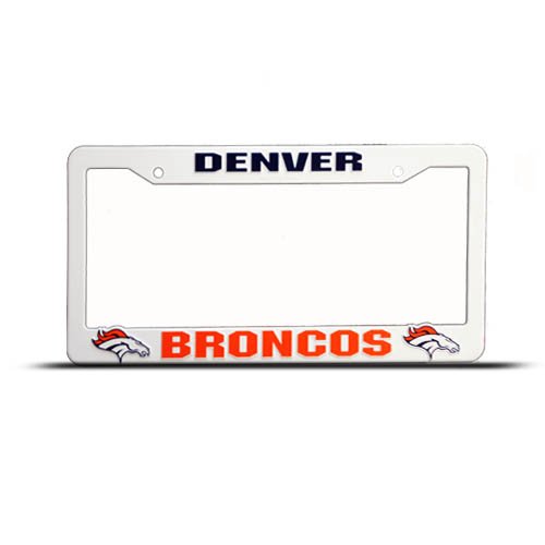 Denver Broncos Plastic Nfl License Plate Frame Tag Holder