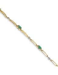 14k Diamond And Emerald Bracelet
