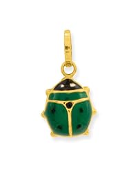 14k Green Enameled Ladybug Charm