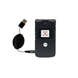 Retractable USB Cable for the Motorola RAZR V3 with Power Hot Sync and Charge capabilities - Gomadic Brand w/ TipExchange Technology
