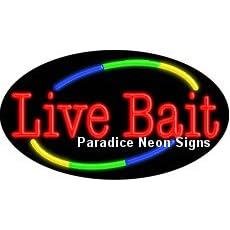 Flashing Live Bait Neon Sign (Oval)