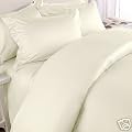 Solid Ivory 450 Thread Count Full/Queen Size Duvet Cover Set 100 % Egyptian Cotton with matching pillow shams By sheetsnthings
