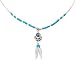 Liquid Silver Strand Necklace with Bear Claw Feather Pendant ~Choice of Turquoise, Malachite, Coral or Onyx
