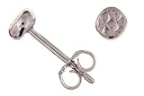 14K White Gold Diamond Cut Studs